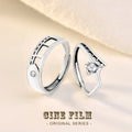JA10 925 Sterling Silver Videotapes Lovers Couple Rings VINTAGE Film Tape Wedding Promise Ring for Women Men Engagement Jewelry