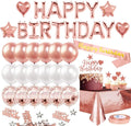 HAPPY BIRTHDAY Letter Balloon Set Heart Star Foil Confetti Balloons Fringe Curtain Foil Tablecloth Rose Gold Confetti Balloons