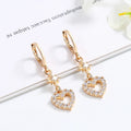 Wholesale Fashion Unusual 18K  Gold Plated Heart Shaped Star Crystal Huggie Hoop Earrings