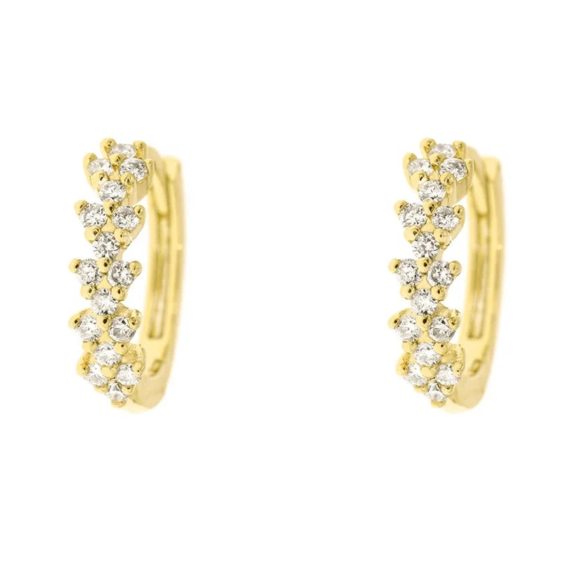 Gemnel New Trendy Recycled Sterling Silver Diamond Hoop 14k Gold Huggie Earrings Wholesale