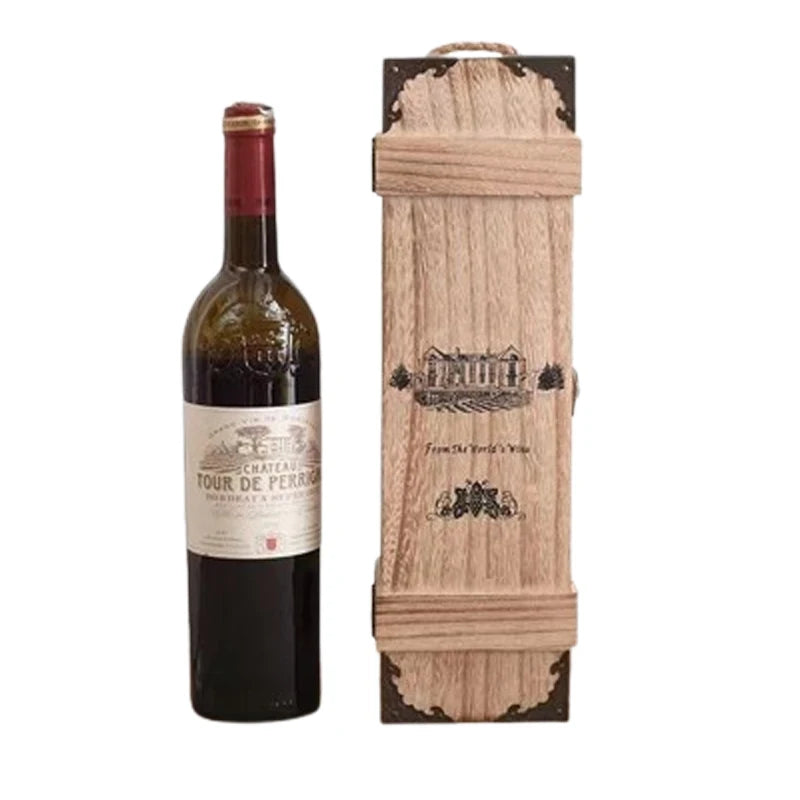 Wine Box for a Perfect Gift and a Great Impression Solid Wood Wine Box with Hinged Lid Wooden Gift Box Wine