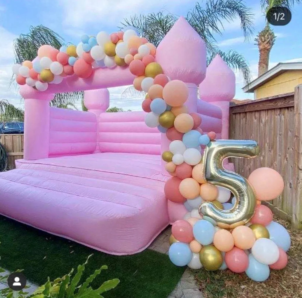 Commercial High Quality White Wedding Inflatable Bounce House Jumping Bouncy Castle Skin Tone Jumper Fun 8x6ft 1000kg CE