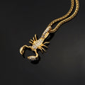 Punk Jewelry Stainless Steel 18k Gold Plated Crystal Scorpion Pendant Necklace