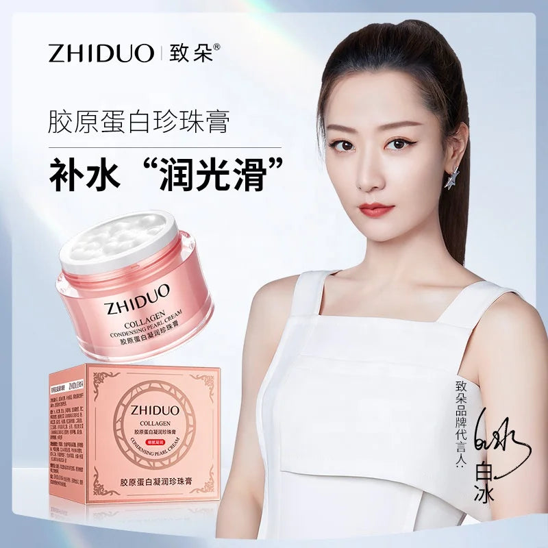 Private Label ZHIDUO Collagen Condensing Pearl Cream for Smoothing and Whitening Skin Care