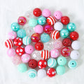 Wholesale DIY 20mm Mixed Color Bracelet Beads Set 50pcs Each Bag Chunky Bubblegum Plastic & Acrylic Jewelry Making Loose Beads