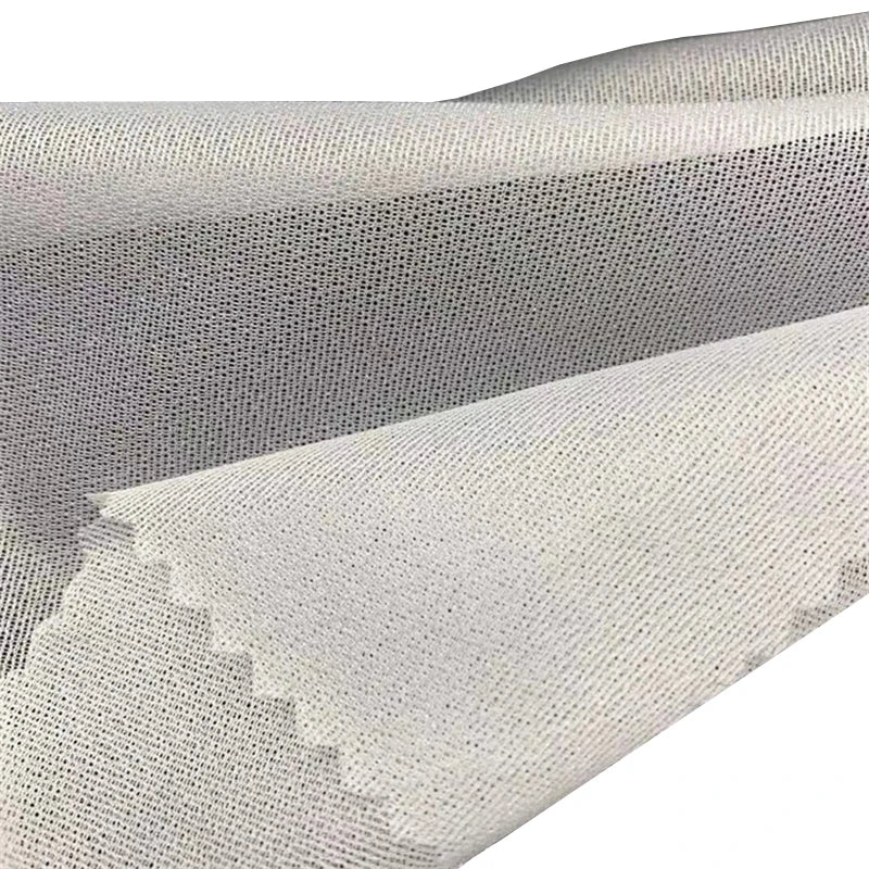 Interfacing Fusible Iron-On Woven Satin Elastic Adhesive Interlining Fabric Polyester
