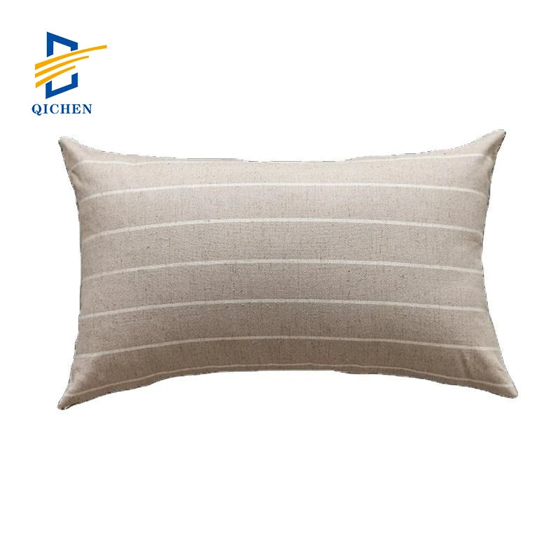 Innermor Direct Factory Sale Soft Polyester Linen & Natural Luxury Cushion Cover with Striped Pattern for Home & Hotel Use