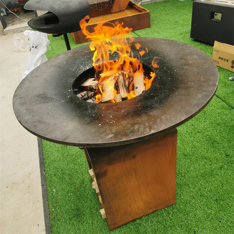 Top Sell Corten Steel Fire Pit Barbecue Grill Bbq