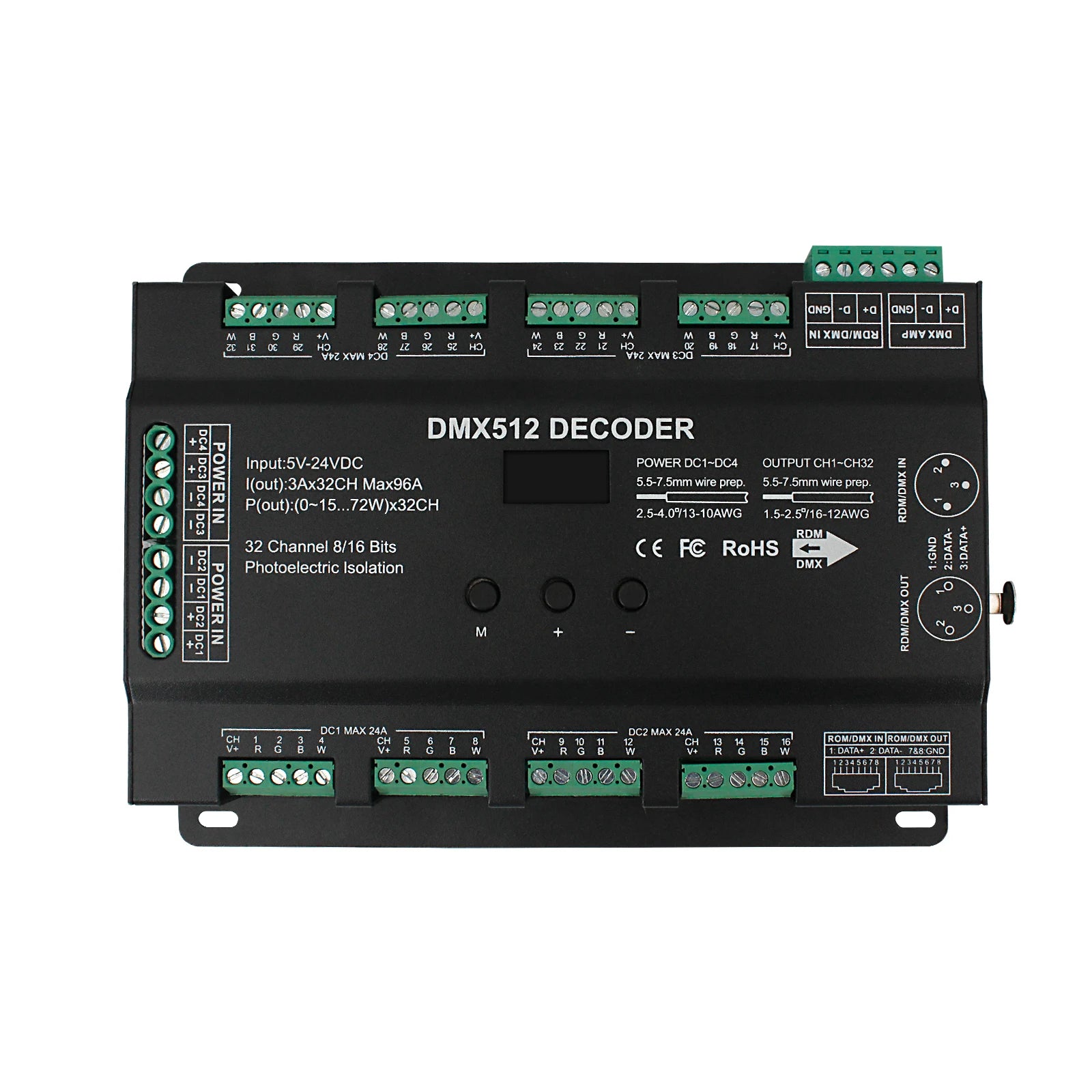 Factory Price DMX512 Constant Voltage Decoder  32 Channel DMX512 LED Controller for Stage Lighting