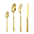Wholesale Cheap Gold Cutlery Set 410 Stainless Steel Wheat Pattern Handle Flatware Set Bulk Price for Wedding Party