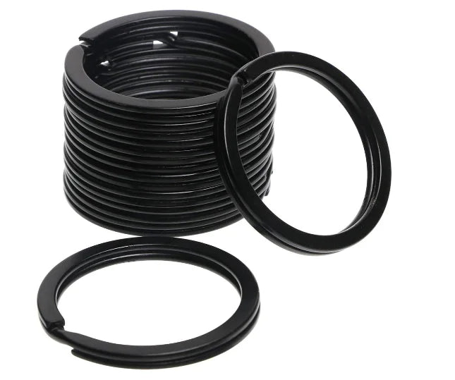 20mm 25mm 30mm 38mm Black Metal O Ring Flat Split Rings Key Chain