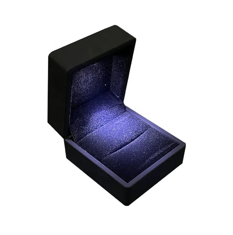 Stock Luxury Black LED Ring Box-Customized Your Logo