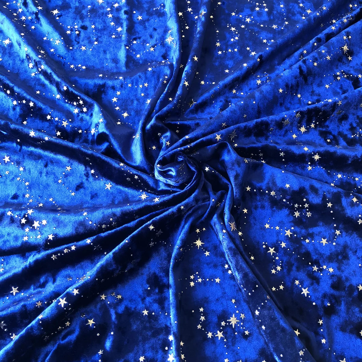 Top Selling Golden Velvet Fabric Four Way Stretch Bronzing Star Foil Printed for Girls' Fashion Dress Suit and Curtain Use