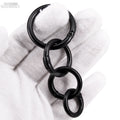 OEM/ODM Small Circle Full Black Quick Link Snap Keychain Carabiner Hook Oval Zinc Alloy Metal Plain Heavy Industry Mining Custom