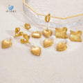 SUMMLY Vintage Wholesale Simple Waterproof Faux Pearl Heart Shaped 18K Gold Plated Stainless Steel Earrings Fashion Jewelry