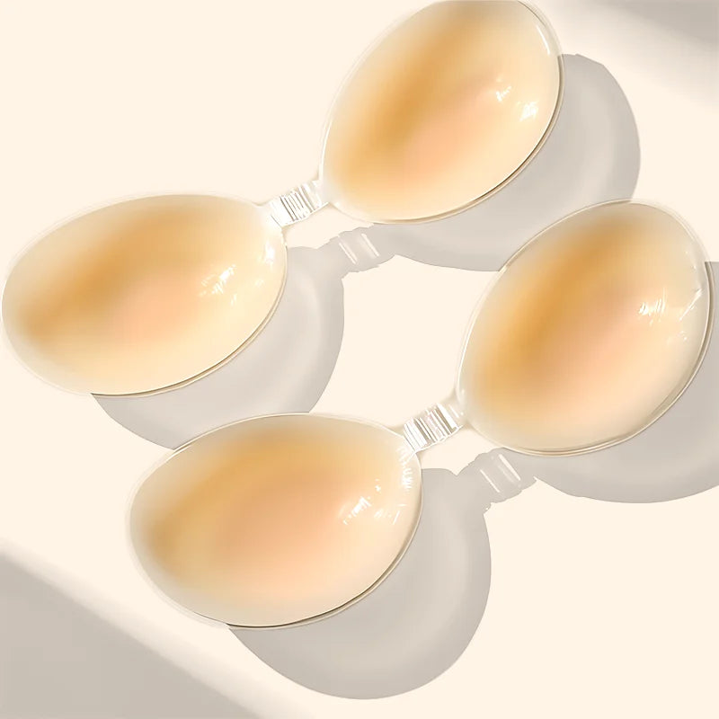 Women's Soft Comfortable Breathable Waterproof Reusable Self-Adhesive Silicone Stick-On Bra Backless Strapless Invisible Design