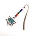 Natural Crystal Hexagram Bookmark Handmade Life Tree Stone Bookmark for Readers Inspirational Gift Spiritual Decor