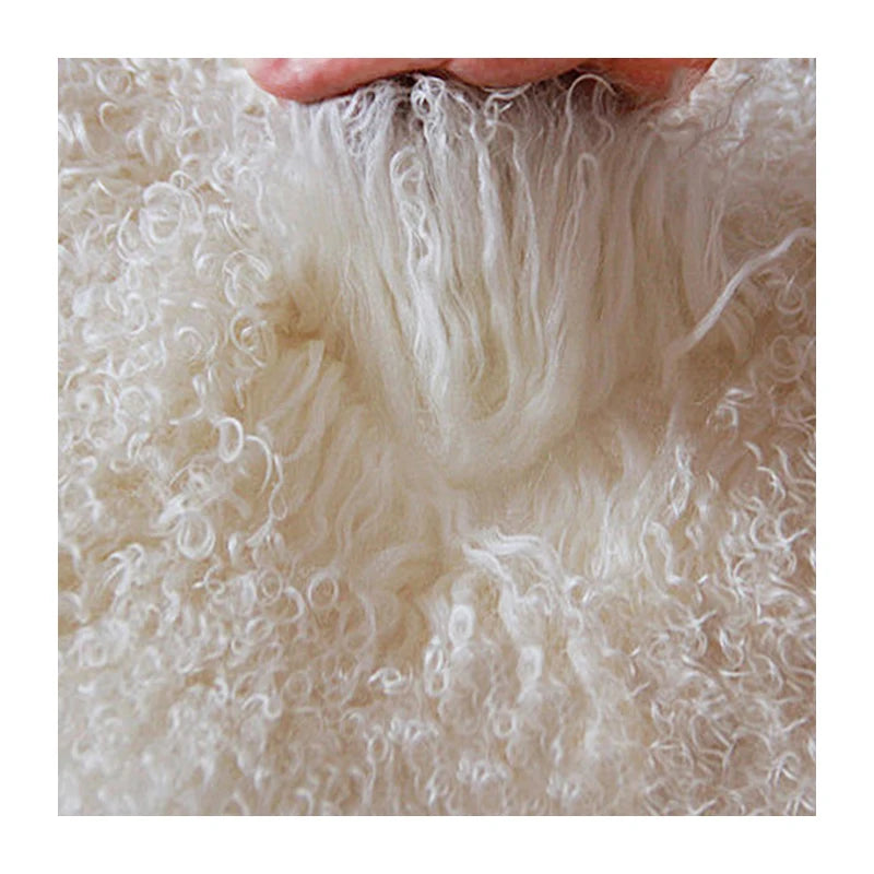 New Products Natural Color Goat Skin Long Hair Goat Fur Mongolian Sheep Fur Pelt
