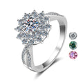 Real 0.5ct Pink & Green Moissanite Ring Tested Standard 925 Sterling Silver Fine Jewelry Rings for Women