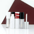 In Stock Small Frosted Clear Black White Cap Lips Gloss Package Wand Lipgloss Tubes