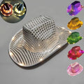FREE SAMPLE Unformed Disco Male Glitter App Controlled Led Flashing Cowboy Hat With pink Sequins Flashing for Sale Cheap