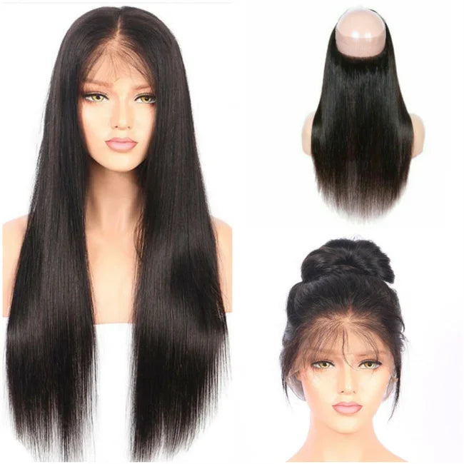 Vendor's 360 Lace Frontal Human Hair Wigs Transparent HD Pre-Plucked Full Lace Wig Black Women Straight Style Virgin Hair Grade