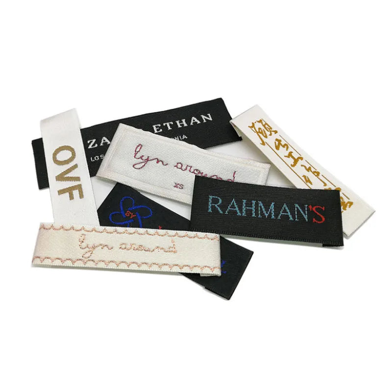 Custom Cotton Cloth Density Damask Clothing Recycled Woven Neck Label