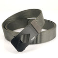 TUSHI Men's Business Casual Outdoor Nylon Sports Canvas Adjustable Metal Auto Lock Buckle Alloy Waist Belt 3.4CM Width 120CM