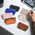 Ultra Slim Leather Glasses Case Portable Sunglasses Pouch With 2 Fixed Modes Fits Most Eyeglasses and Sunglasses for Travel MegaBDM