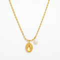 High End Fresh Water Pearl Oval Pendant Beads Necklace Elegant Work Office Necklace Dainty Necklace