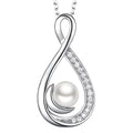 CAOSHI OEM Custom New Elegant Silver Plated Imitated Moissanite Pearl Necklaces for Luxury Infinity Pendant Necklace for Women