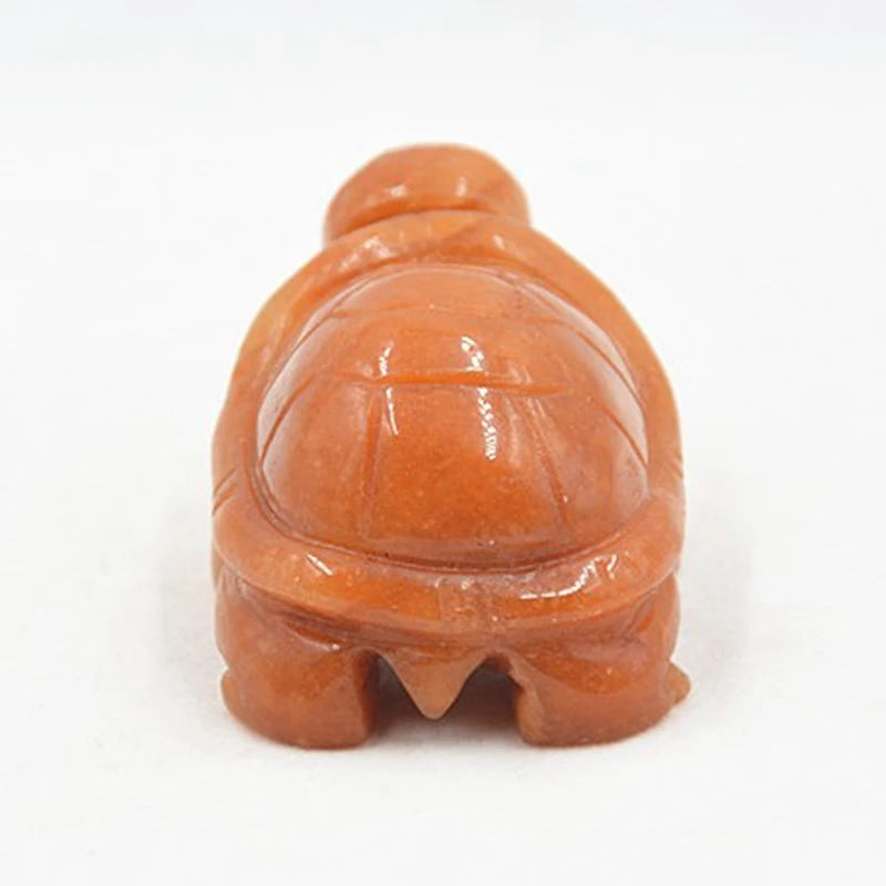 Huiying 2 Inch Bulk Wholesale Semi-precious Red Aventurine Stone Craft Hand Carved Animal Turtle for Home Decoration Crafts