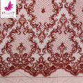 2021 TOP Quality Red  Bridal French Lace Embroidery Laces With Sequins  HY1415
