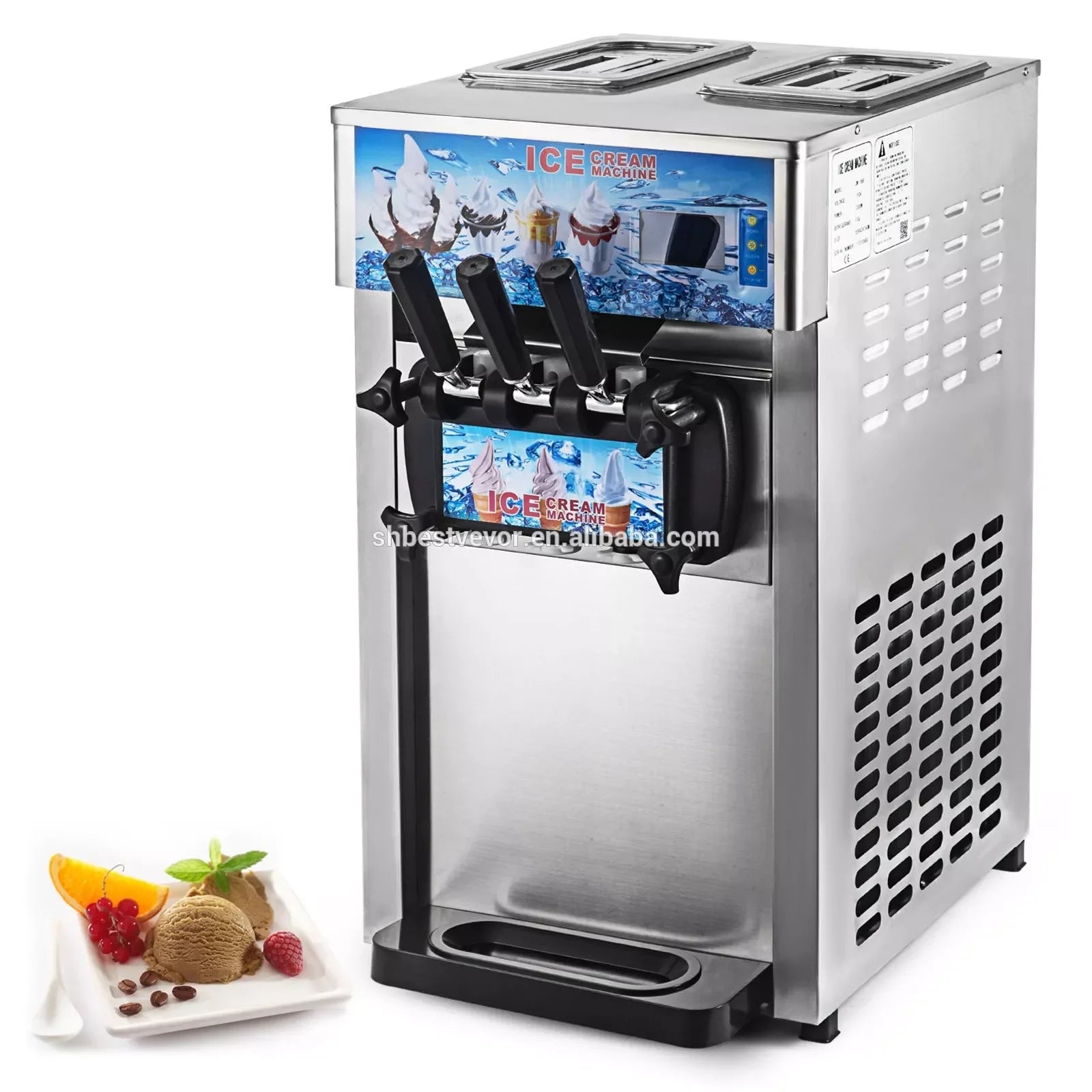 EU warehouse New Arrival 3 flavor 18L/H Table Top New Manufacture Commercial Soft Ice Cream Machine machine ice cream soft