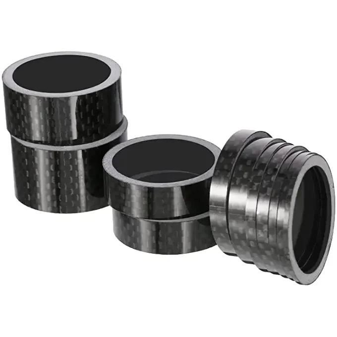 MTB Road Bike Carbon Fiber 1-1/8\" 28.6mm Stem Headset & Front Fork Adjustment Spacer Bicycle Parts
