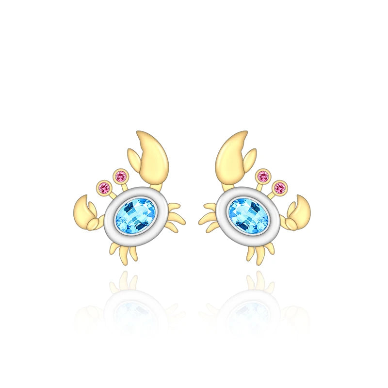 New Custom Cute Crab Fashion Jewellery 925 Sterling Silver Earrings for Children