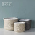Merlin Living Textured Silver Plated Matte Plant Pot Glaze Smooth Ceramic Minimalist Home Decoration With Flower Pots