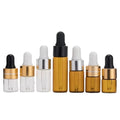 Wholesale Amber Essential Oil Dropper Bottle Custom Logo 3ml 2ml Clear Sample Dropper Bottle 5ml Serum Glass Bottle