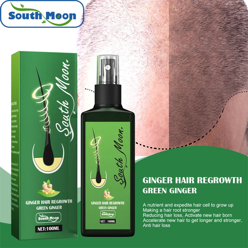 OEM South Moon 100ml Green Ginger Hair Regrowth Spray Loss Reducing Growth Promoting Alopecia Balding Treatment Liquid