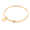 Simple Femme Customizable Women's Stainless Steel Round Disc Bracelet Engraved Logo Fashion Bangle