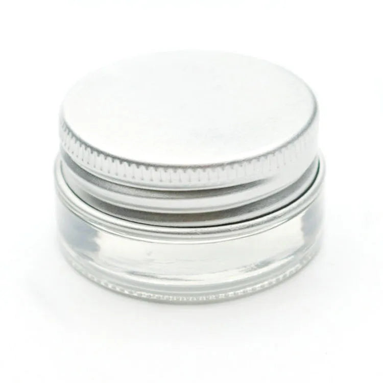 5ml Thick Glass Containers with Silver Lids - Concentrate Jars for Oil Lip Balm Wax Cosmetics