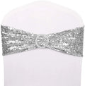 Latest Design Sequin Silver Luxury Chair Back Sash Chair Cover Wedding