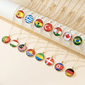 287 Countries Stainless Steel 18K Gold Flag Necklace Puerto Rico Palestine Syria Lebanon Flag Crystal Cabochon Pendant Necklace