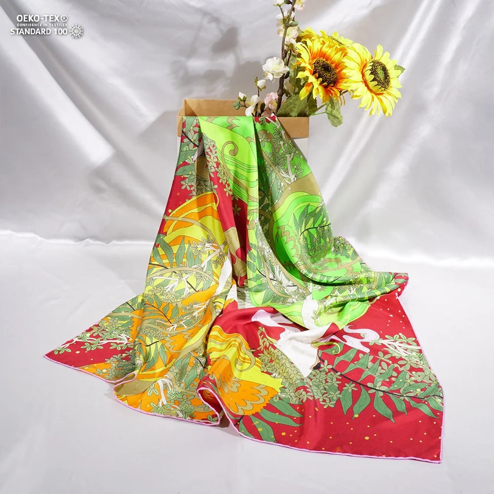 Direct Selling 100% Mulberry Silk Neckerchief With Printing for Wear Custom Print Animal