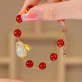 Year of Rabbit Lucky Charm Bangle Hetian Jade Rabbit Bracelet Crystal Bracelet With FU Character Pendant Bracelets for Women