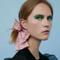 HOVANCI Latest Fashion Pink Silk Bowknot Hair Clip Delicate Imitation Pearl Silk Knotted Bobby Pin Hair Pins