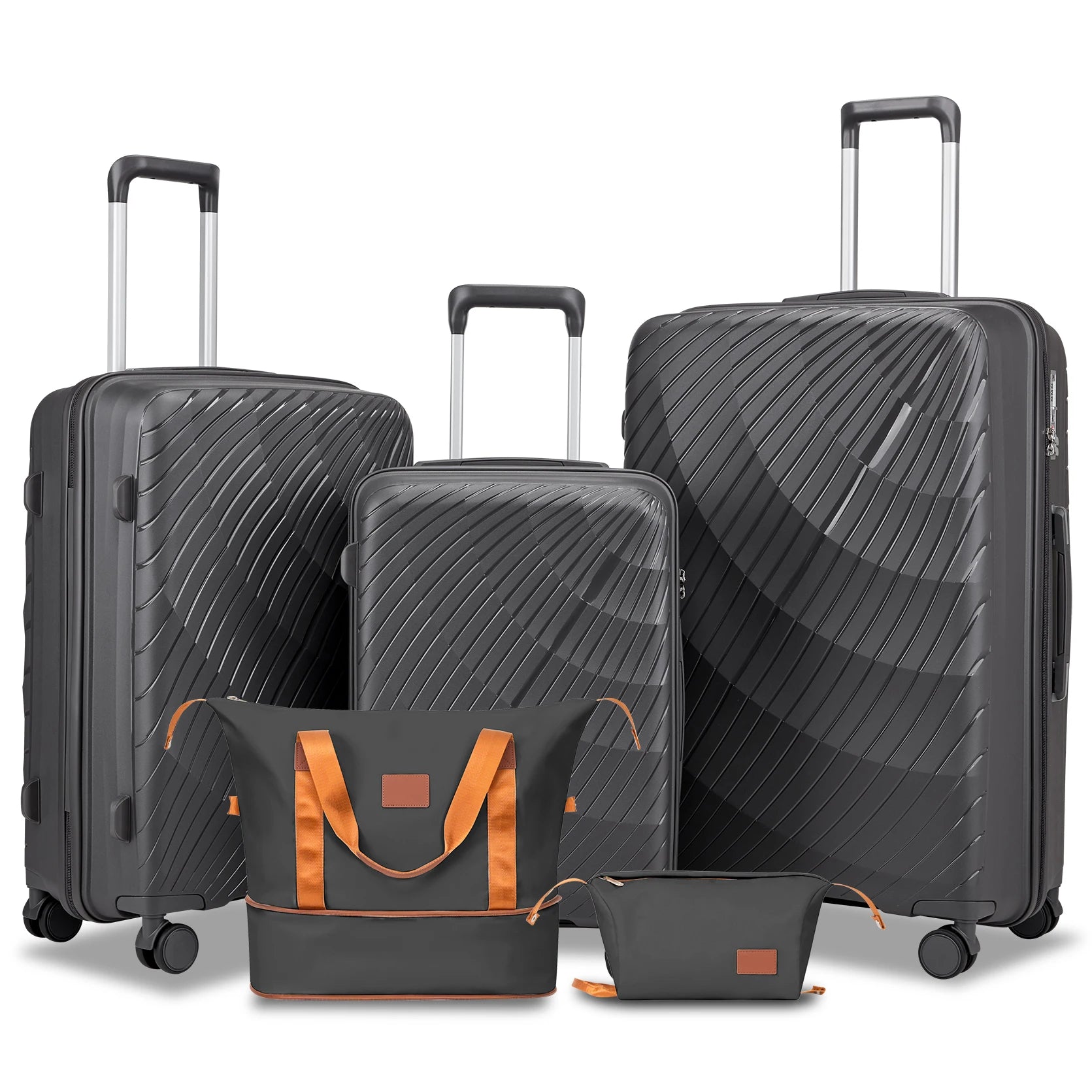 Luxury OEM PP Silicone Women's 20 24 28 Inch 3-Piece Travel Trolley Bag 4-Wheel Customized for Suitcase Luggage Sets