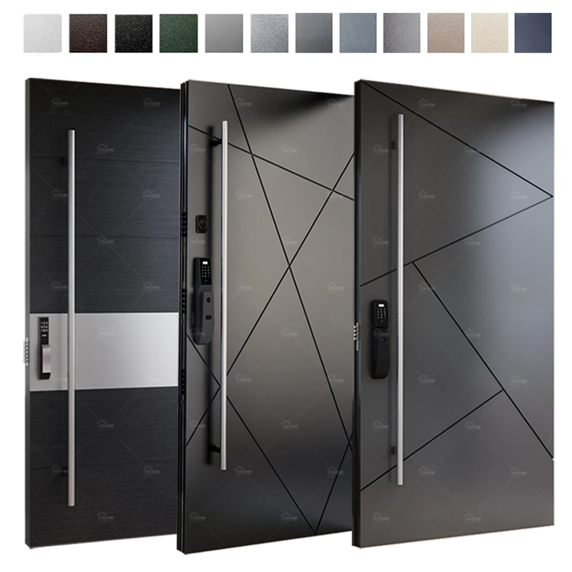 American Style Luxury Cast Aluminum Front Entry Doors Hotel Entrance Pivot Door Exterior Metal Insulated Doors