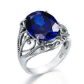 Fashion 925 Sterling Silver Rings Fine  Gemstone Sapphire  Rings Wedding Party Custom Ring Sterling Silver