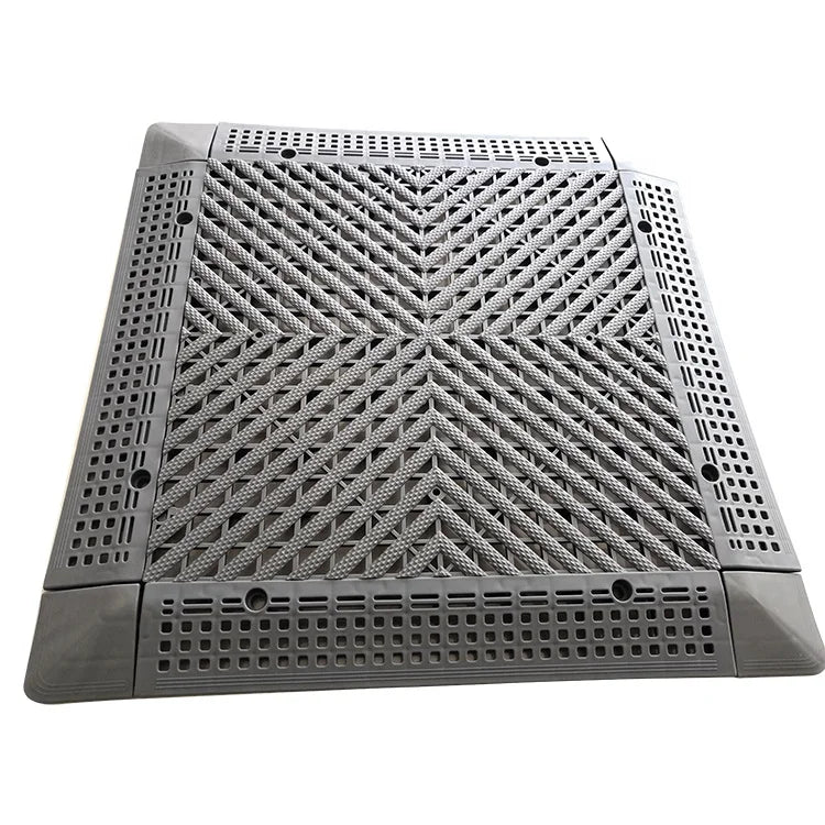Modern Anti-Slip PP Interlocking Drainage Garage Floor Tiles 20mm Modular Waterproof Eco-Friendly for Car Washing Graphic Design